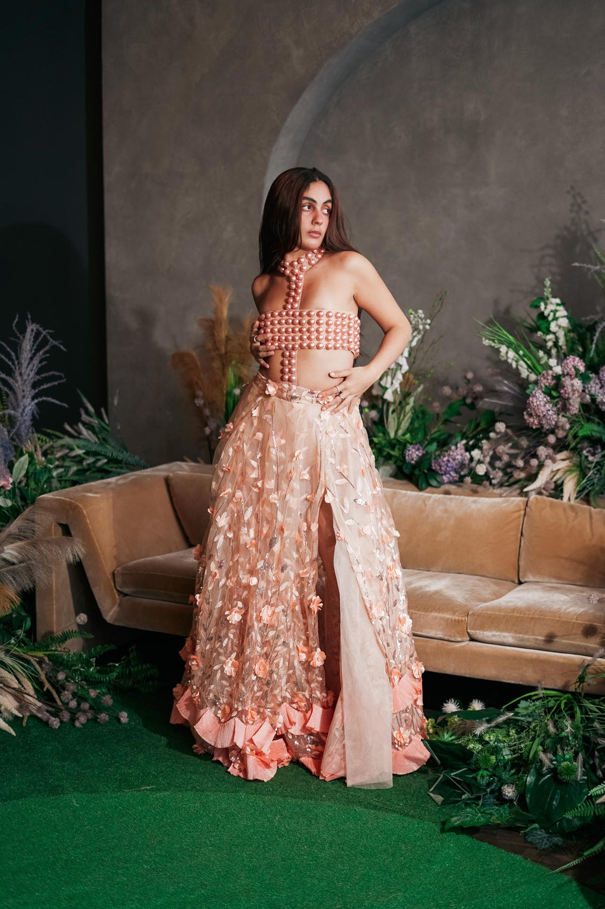 Marina Peachy Lehenga Set — Fashion Art Toronto runway
