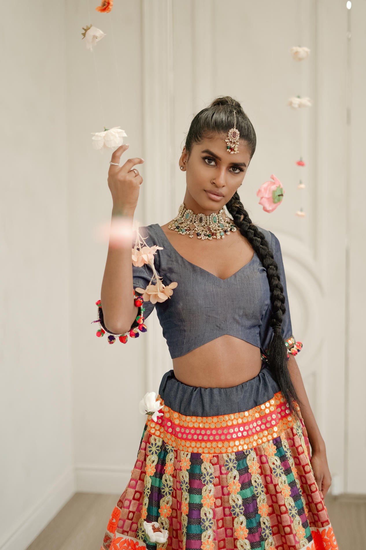 Jean Sangeet Lehenga Set