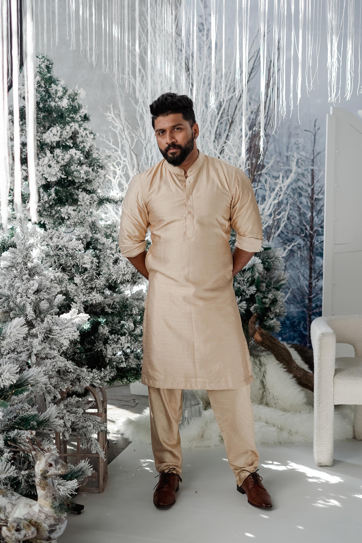 BH Kurtha Set | Champagne