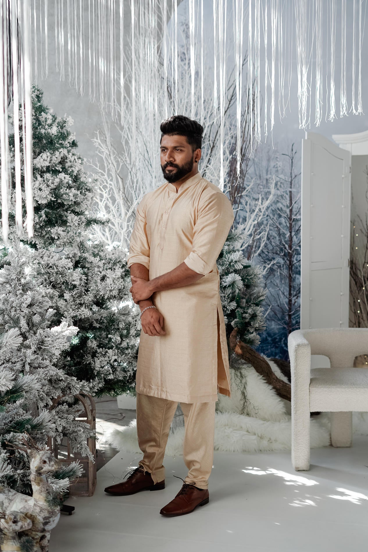 BH Kurtha Set | Champagne