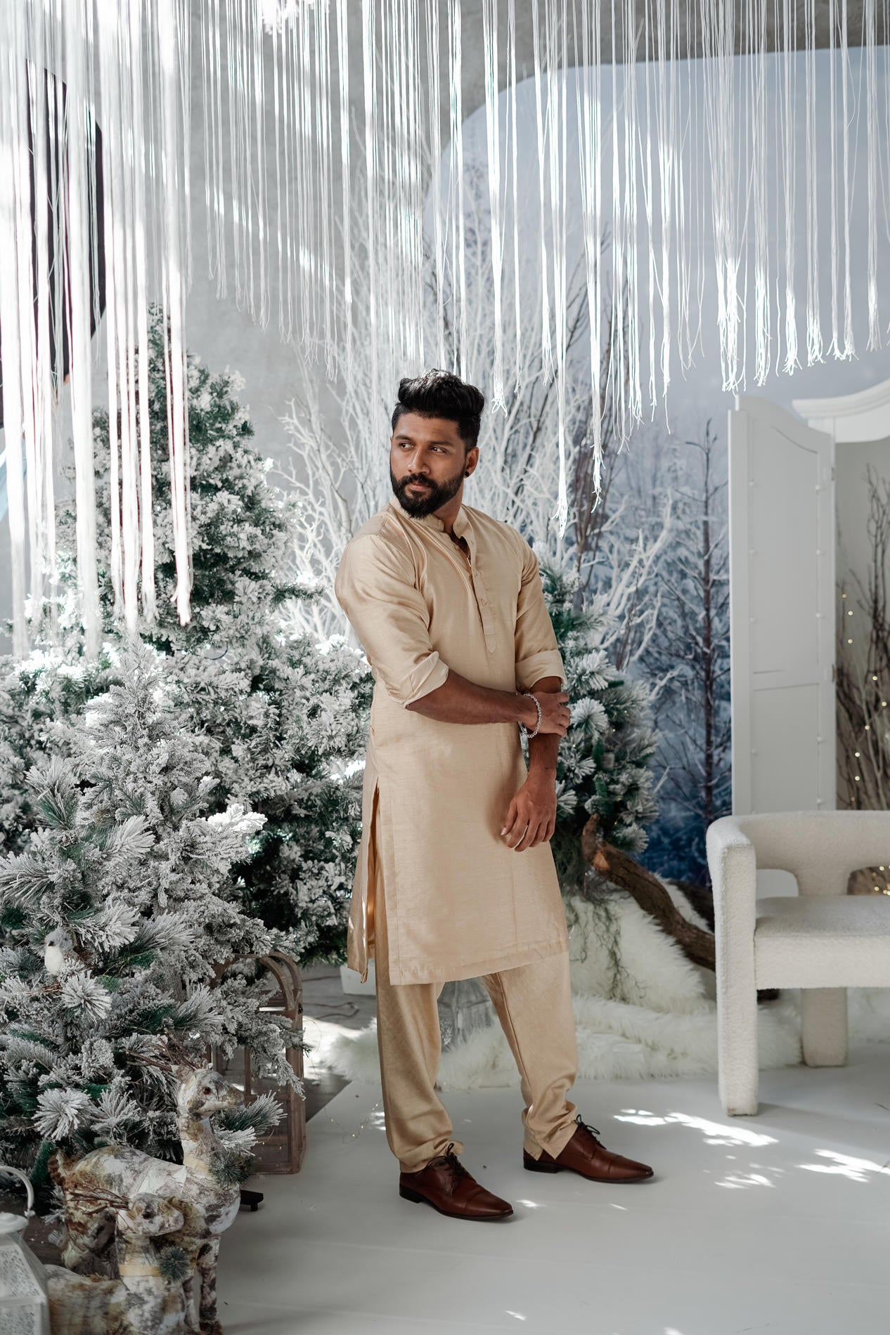 BH Kurtha Set | Champagne