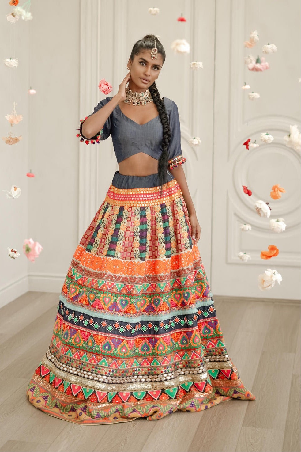 Jean Sangeet Lehenga Set