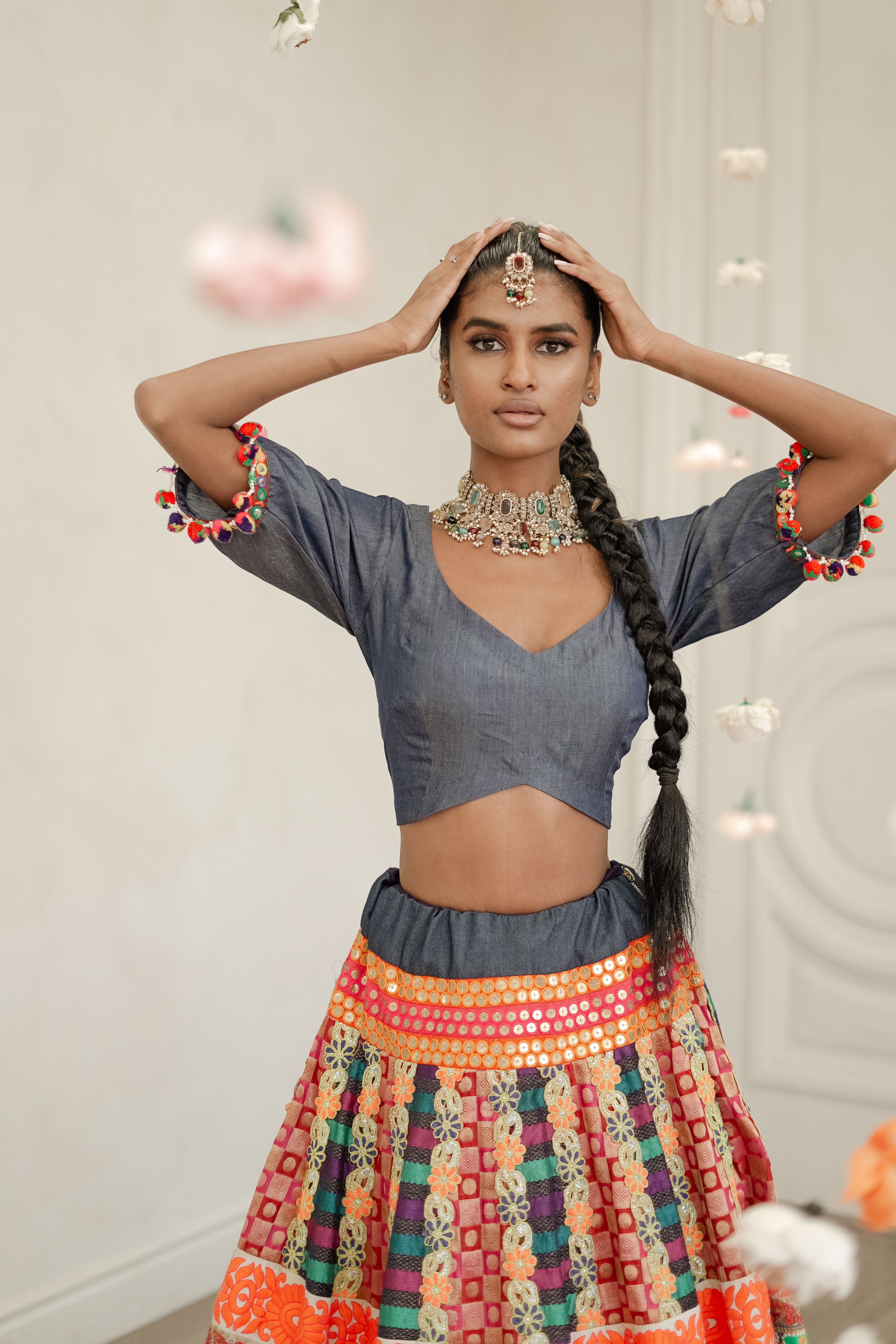 Jean Sangeet Lehenga Set