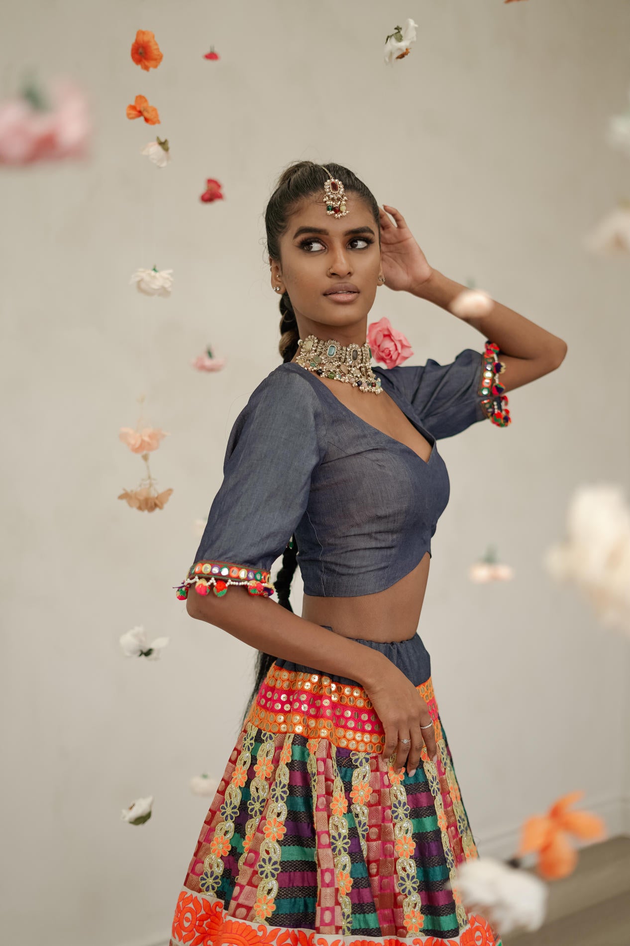 Jean Sangeet Lehenga Set