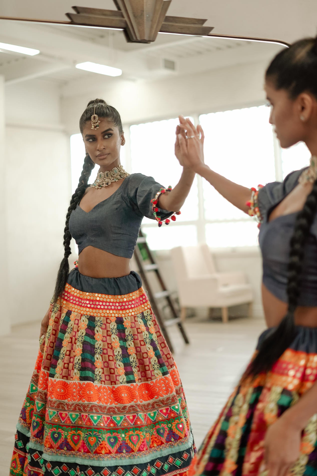 Jean Sangeet Lehenga Set