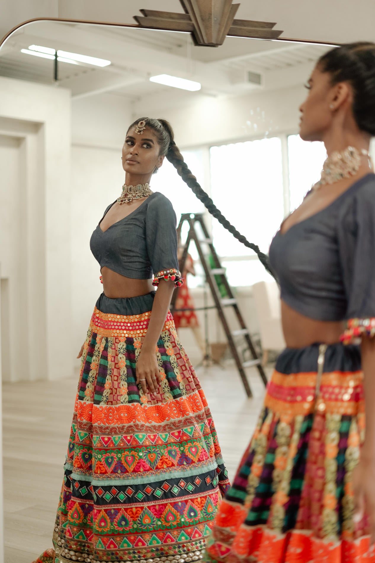 Jean Sangeet Lehenga Set