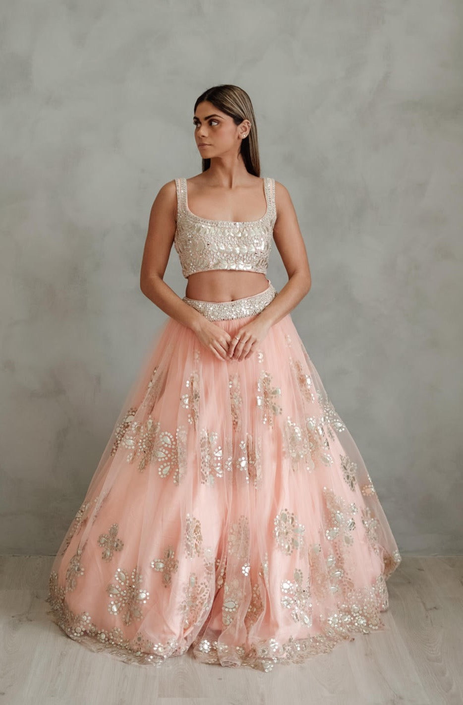 Sorbet Leather Lehenga Set