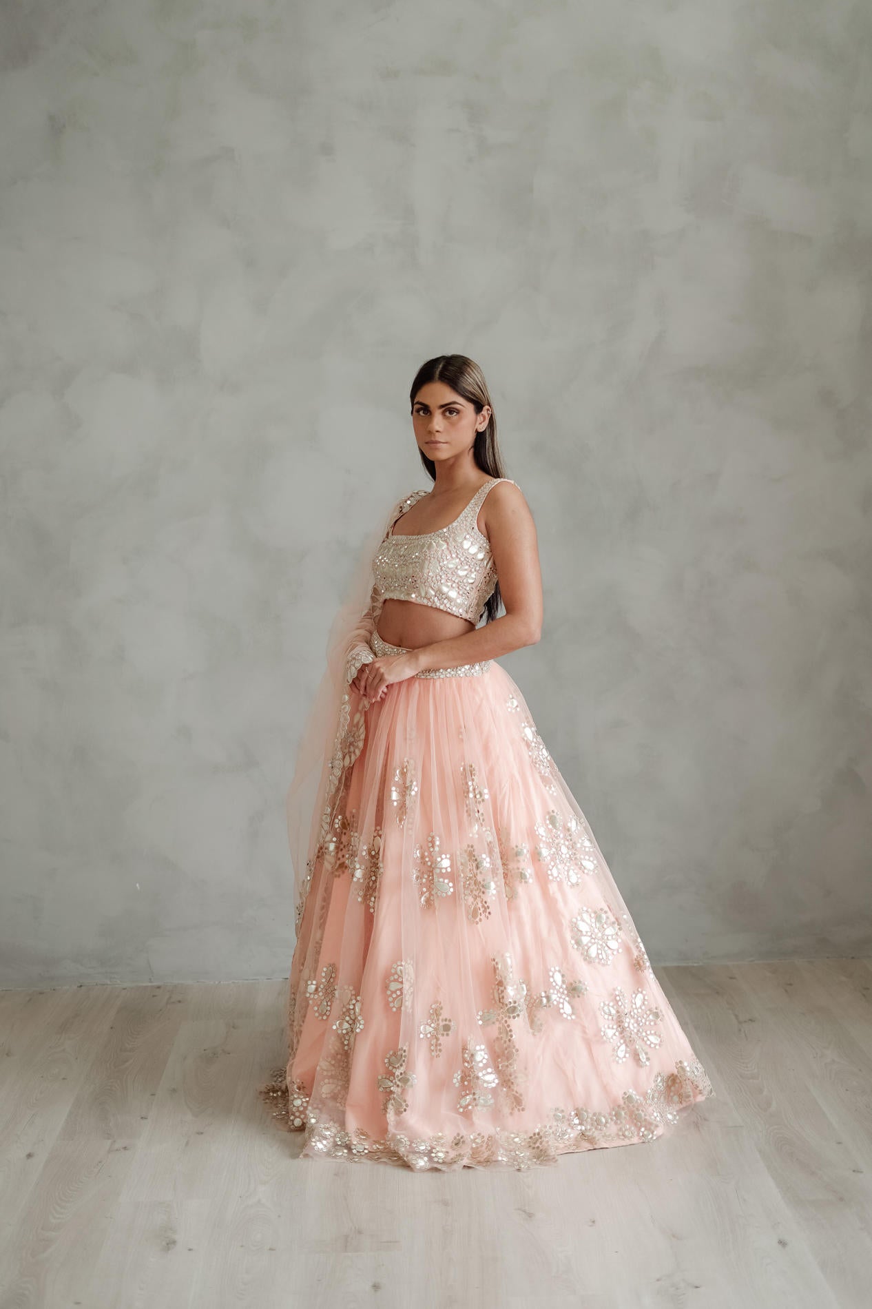 Sorbet Leather Lehenga Set