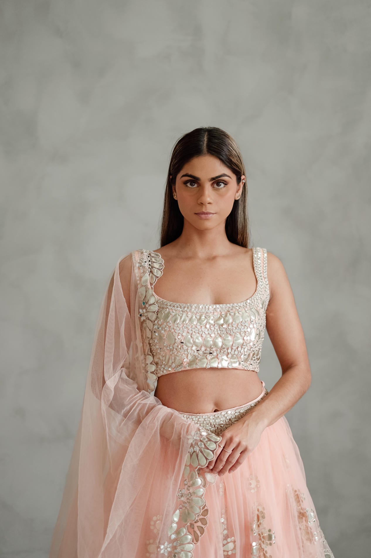 Sorbet Leather Lehenga Set