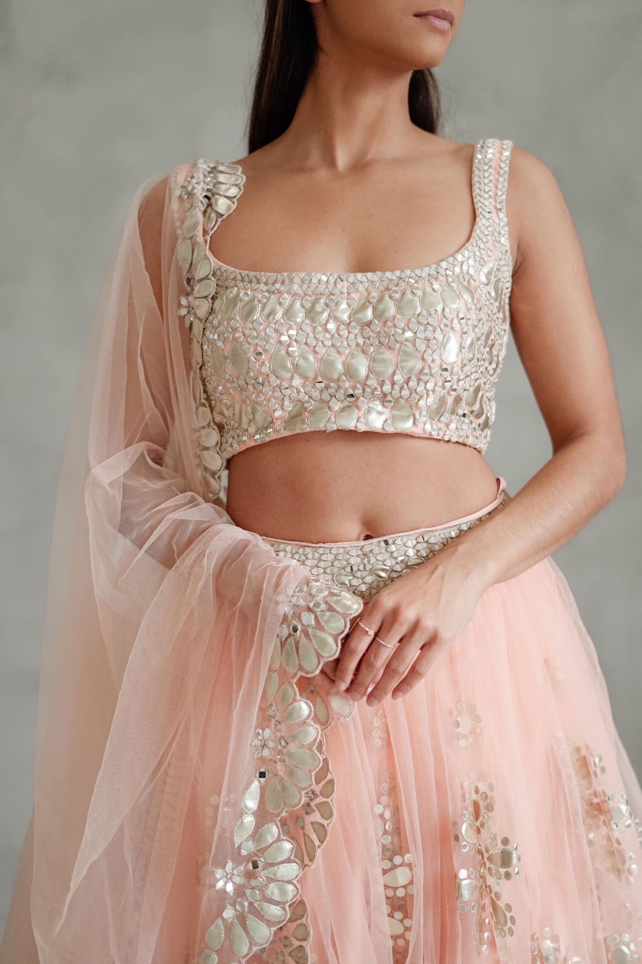 Sorbet Leather Lehenga Set