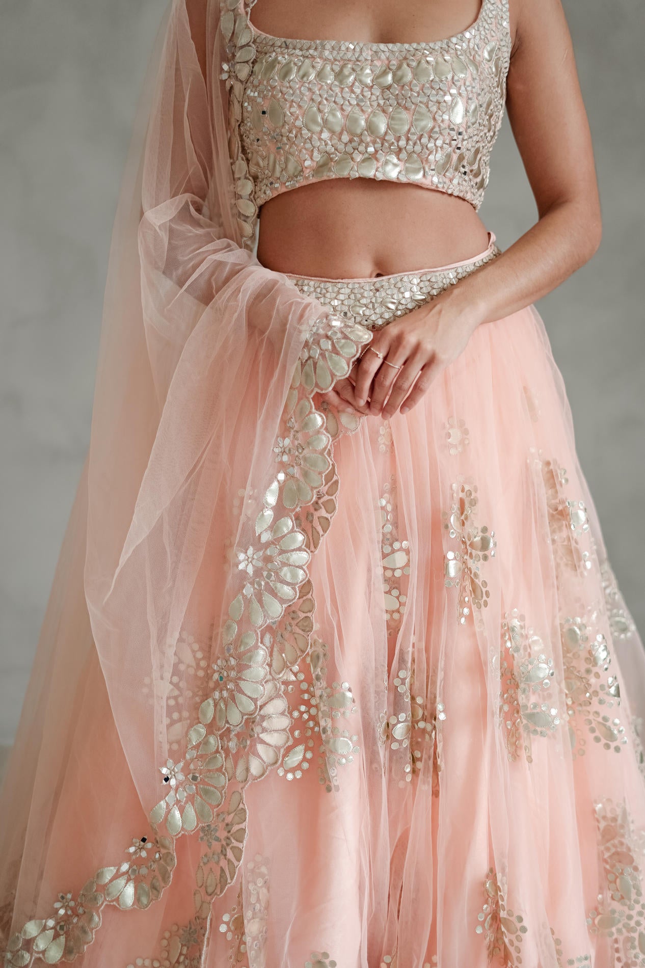 Sorbet Leather Lehenga Set